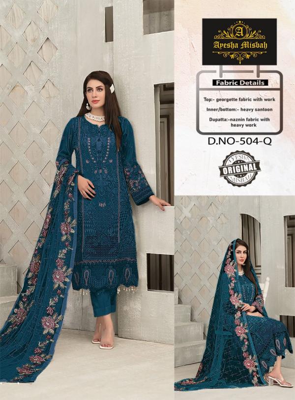 Ayesha Misbah 504 Georgette Designer Salwar Suits Collection